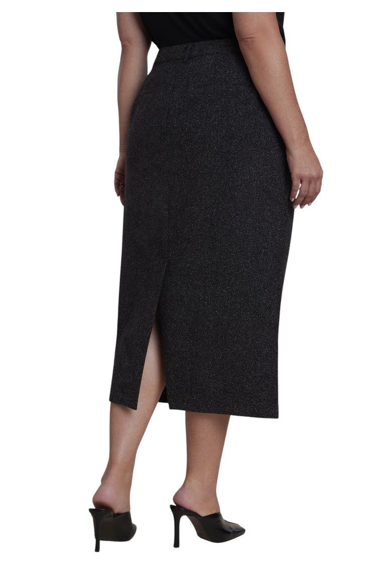 Tailored Midi Skirt (plus), Alternate, color, BLACK MARL
