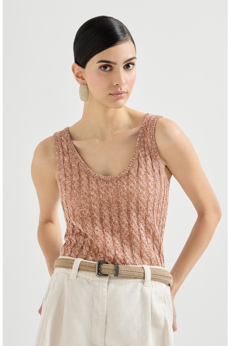 Dazzling cable top, Main, color, Brown