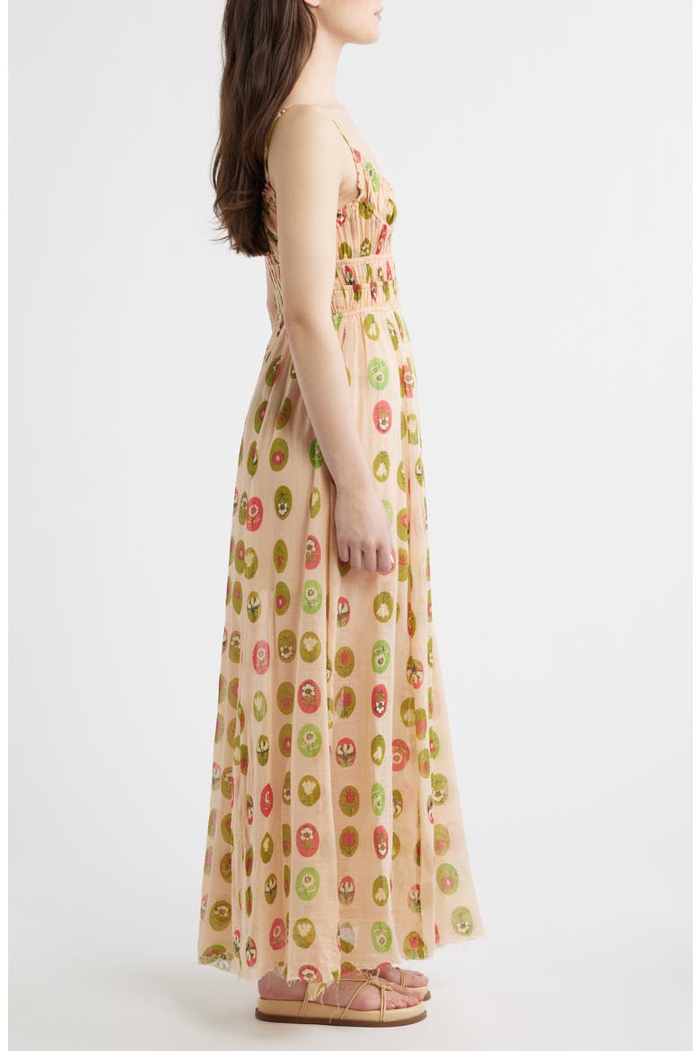 Ciella Floral Cotton Maxi Dress, Alternate, color, DUSTY PINK COMBO