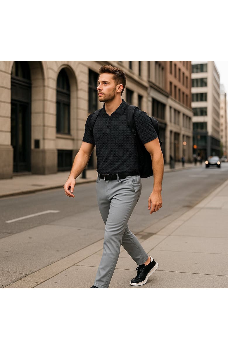 Cole Haan Golf Apparel Iconic Polo, Alternate, color, Jet Black Ch Print