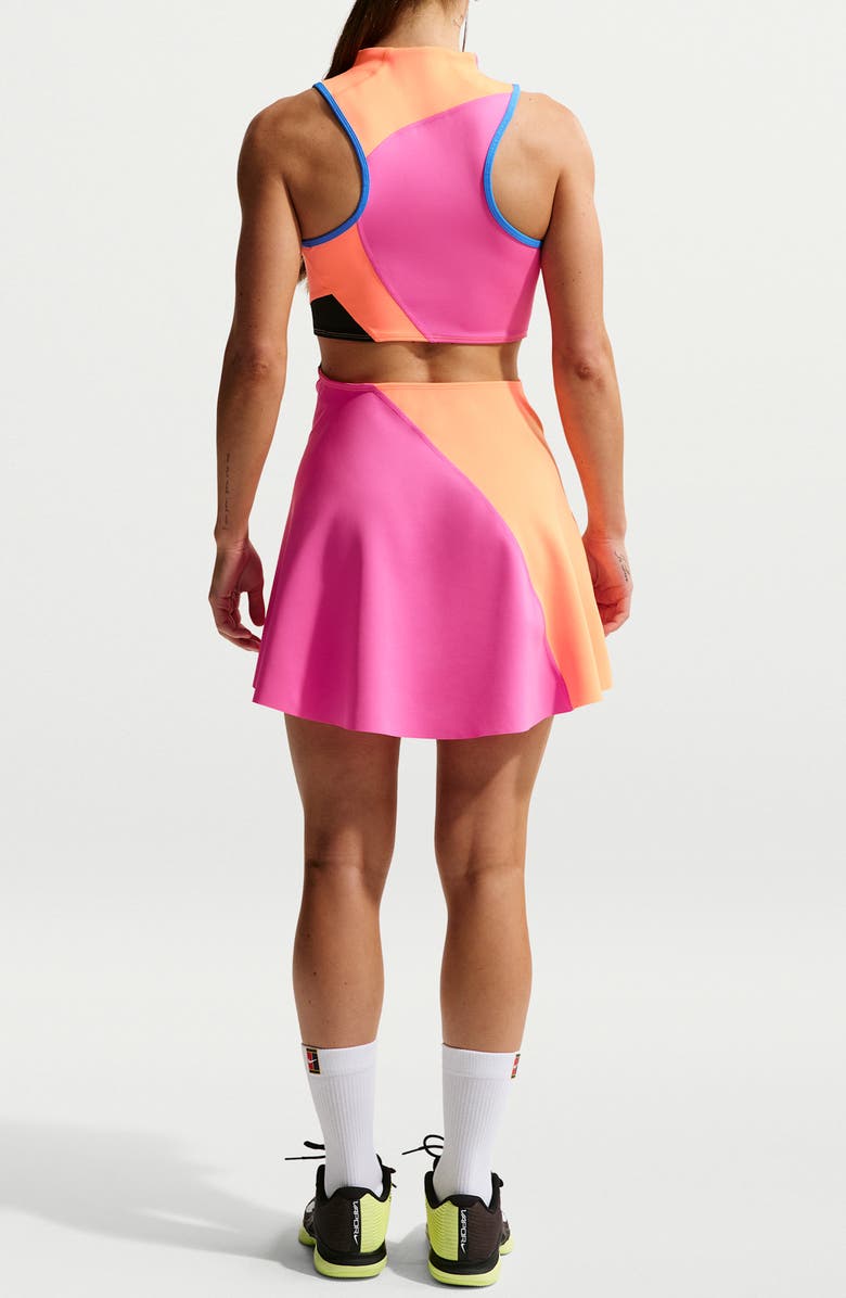 Nike Court Slam Dri-FIT Tennis Dress, Alternate, color, Fuchsia/Orange/Black