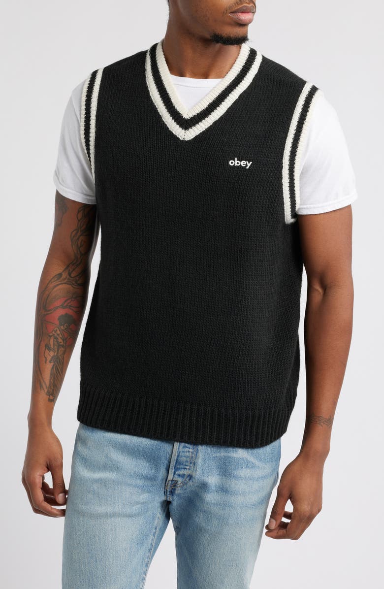 Obey Alden V-Neck Sweater Vest, Main, color,
