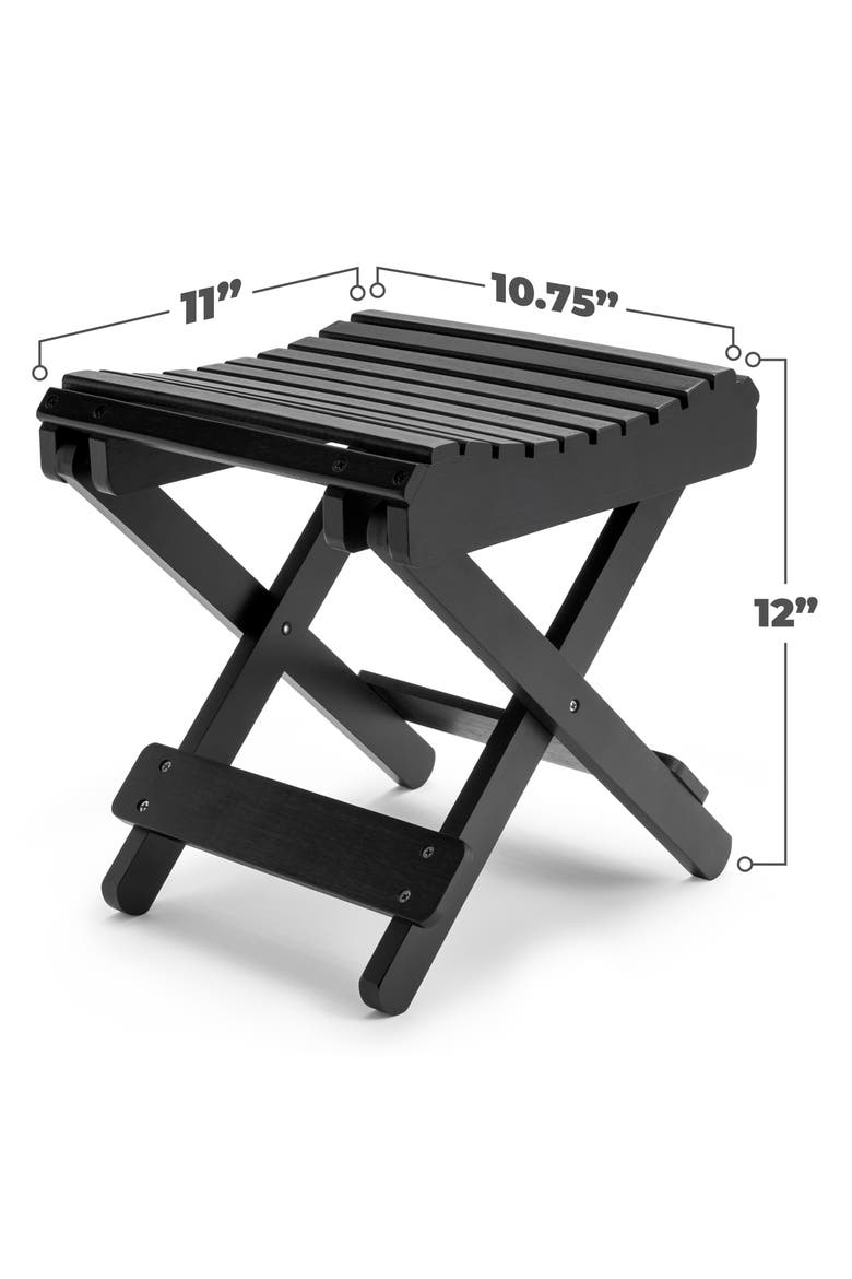 Bamboo Folding Step Stool, Alternate, color, BLACK