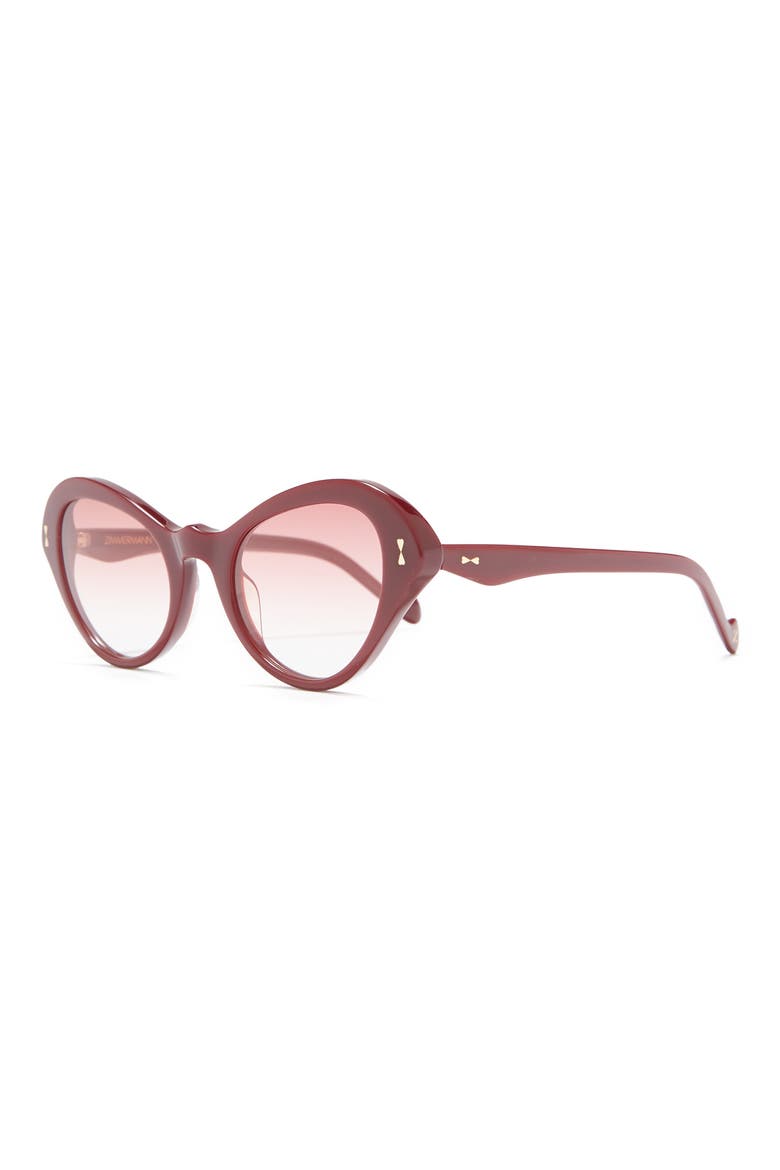 49mm Cat Eye Sunglasses, Alternate, color, BURGUNDY / BURGUNDY GRAD