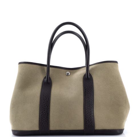 Garden Party Tote Toile and Leather 36