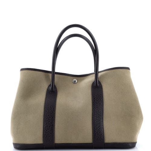 Pre-owned Hermes  Hermes Garden Party Tote Toile And Leather 36 In Brown