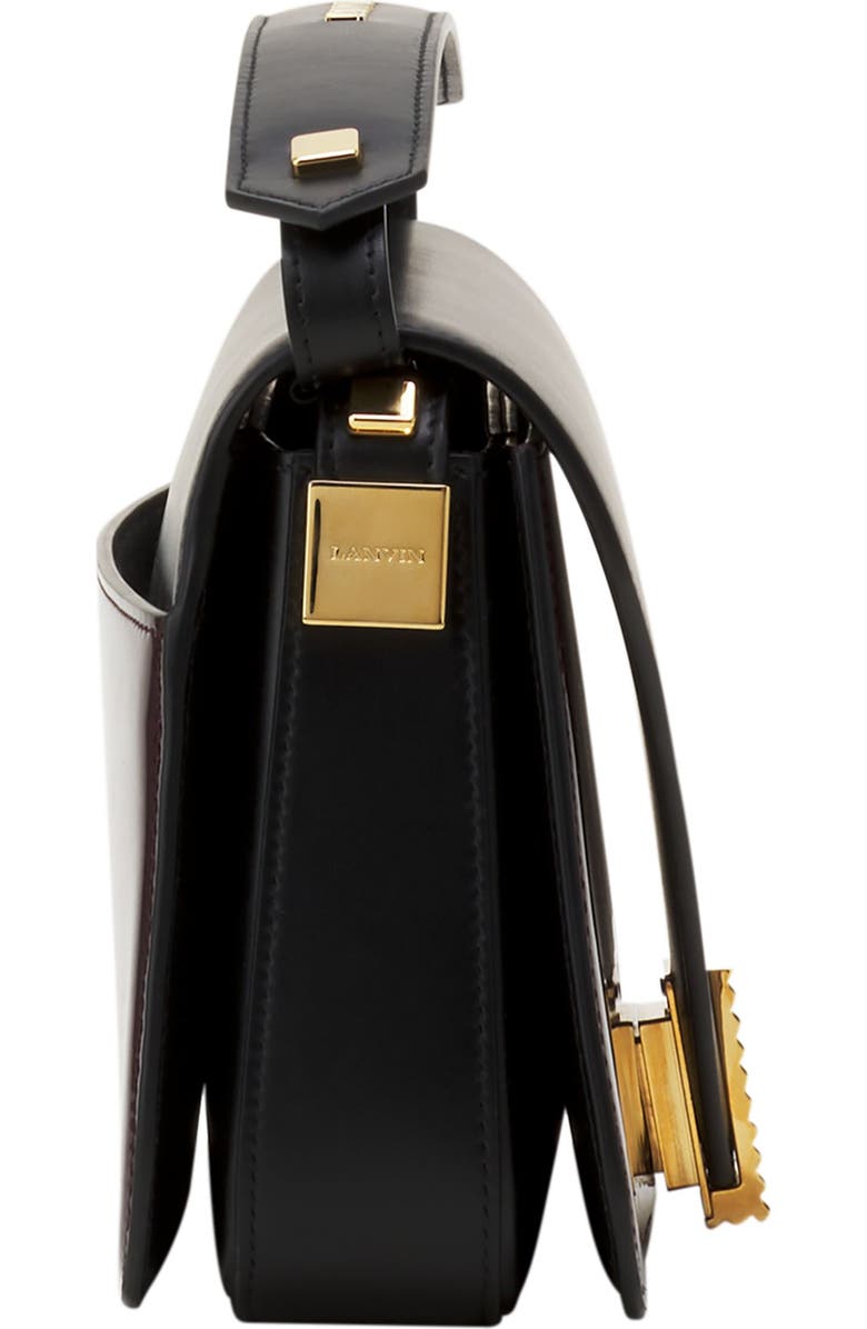 Lanvin Concerto Arpege Patent Leather Bag, Alternate, color, Black/Burgundy