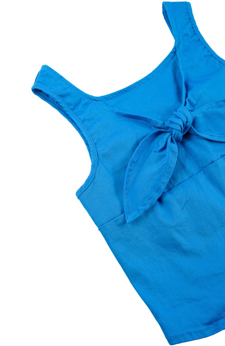 Habitual Girl Kids' Tie Front Smocked Stretch Cotton Shorts Set, Alternate, color, 