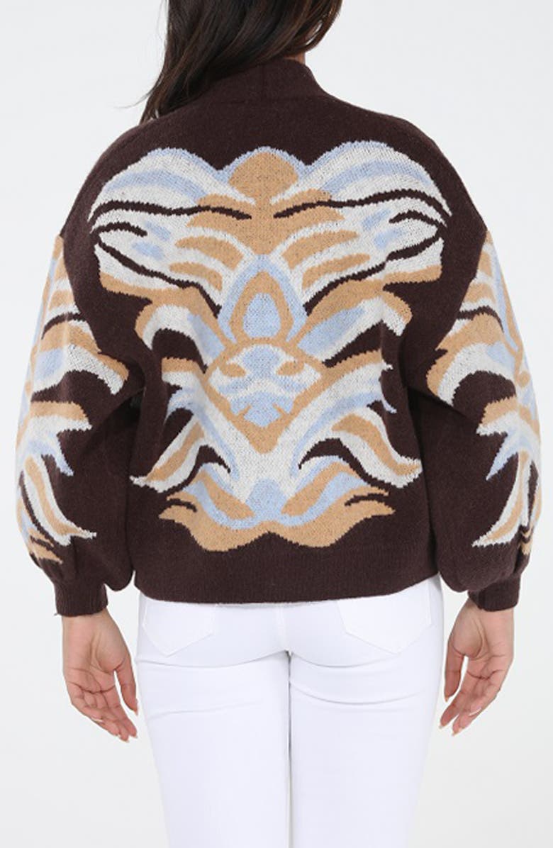 RAIN AND ROSE Abstract Jacquard Knit Cardigan, Alternate, color, Multi