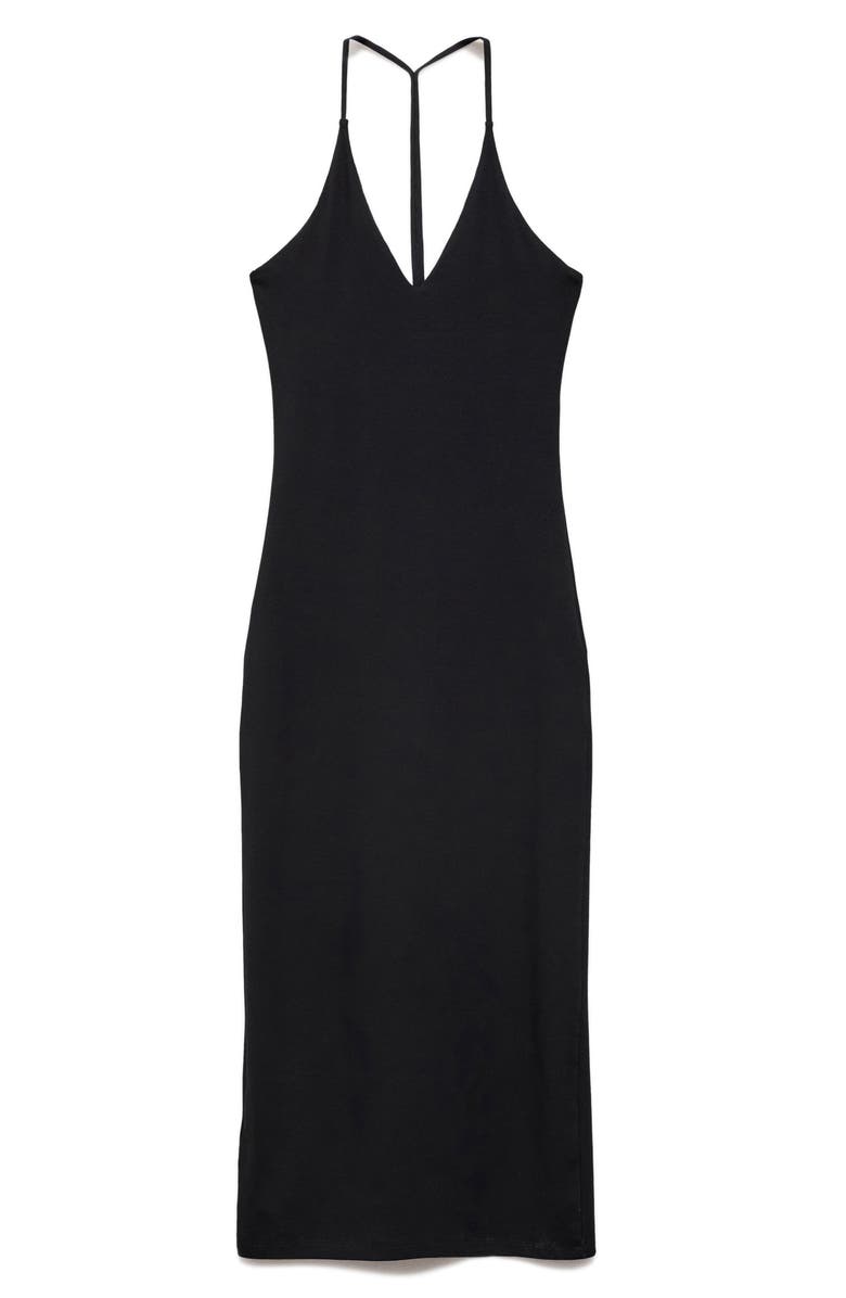 MANGO Sleeveless Midi Dress, Alternate, color, Black