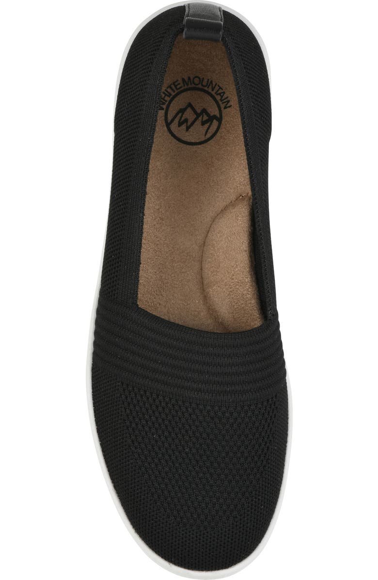 White Mountain Footwear Upright Woven Slip-On Sneaker, Alternate, color, Black Fabric