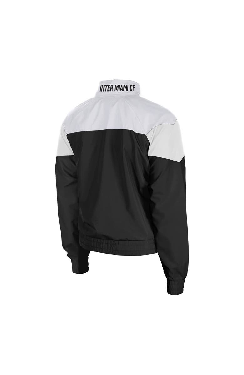 5TH AND OCEAN BY NEW ERA Women's 5th & Ocean by New Era  Black Inter Miami CF Leisure Cropped Full-Zip Windbreaker Jacket, Alternate, color, Black