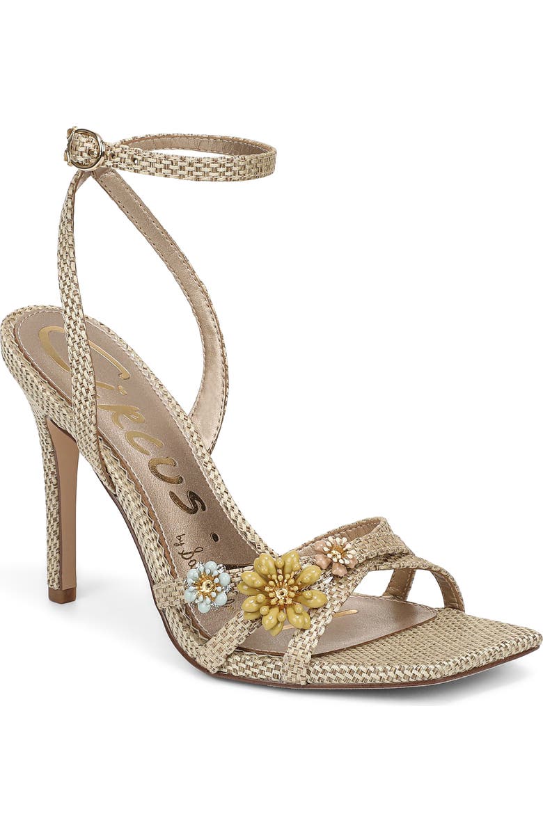 Circus NY by Sam Edelman Bria Flora Ankle Strap Sandal, Main, color, Light Natural