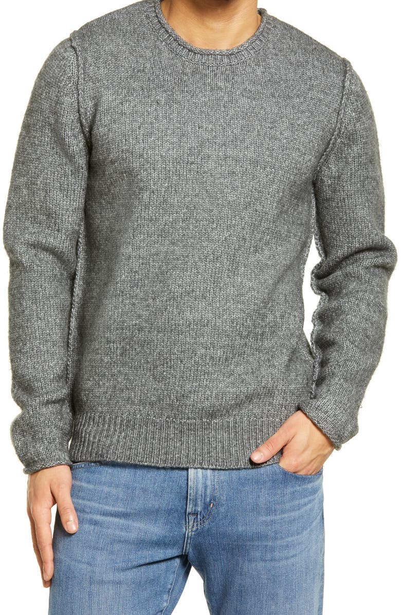 Schott NYC Rolled Collar Sweater, Main, color, Charcoal