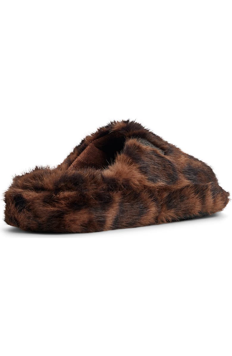 Roxy Sloane Faux Fur Slide Slipper, Alternate, color, Brown Primary - Multi