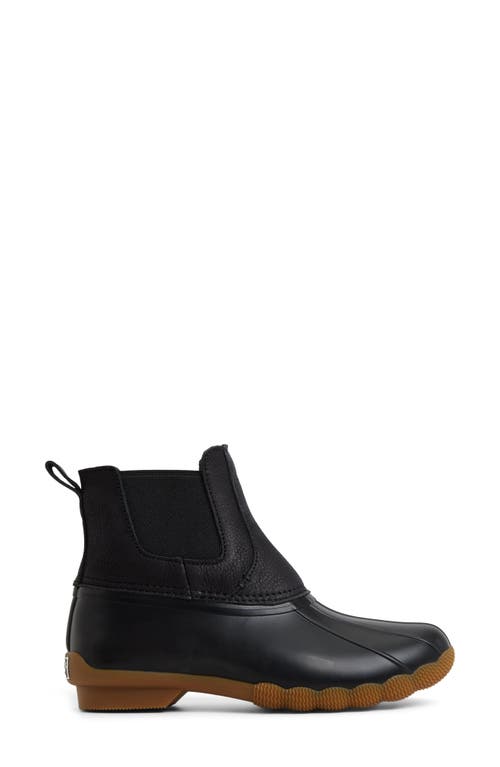Sperry Saltwater Waterproof Duck Chelsea Boot In Black