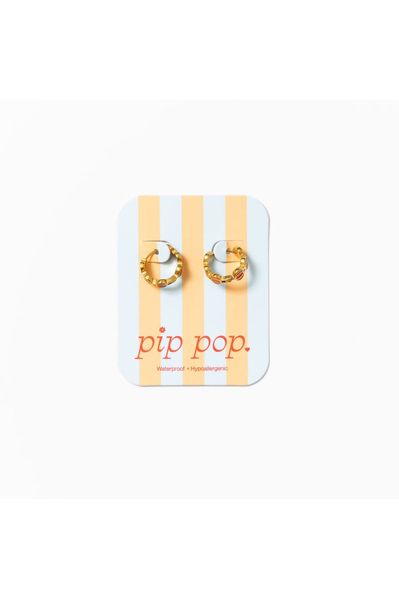 Repeat Pumpkin Hypoallergenic Hoop Earrings, Alternate, color, Orange