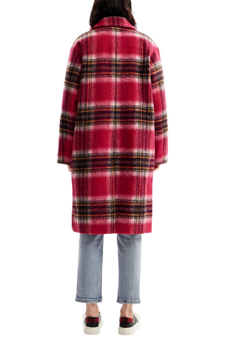 Tommy Plaid Overcoat, Alternate, color, RED