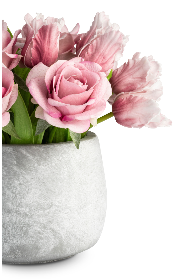 Elio RealTouch Rose and Tulip Arrangement, Alternate, color, Lilac