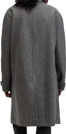 AllSaints Goodman Houndstooth Wool Blend Coat Nordstromrack