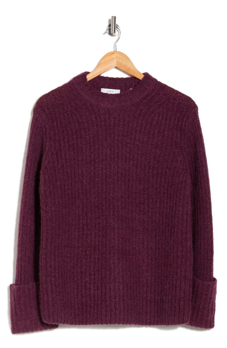 Vince Crewneck Wool & Alpaca Blend Sweater, Alternate, color, Plum Night