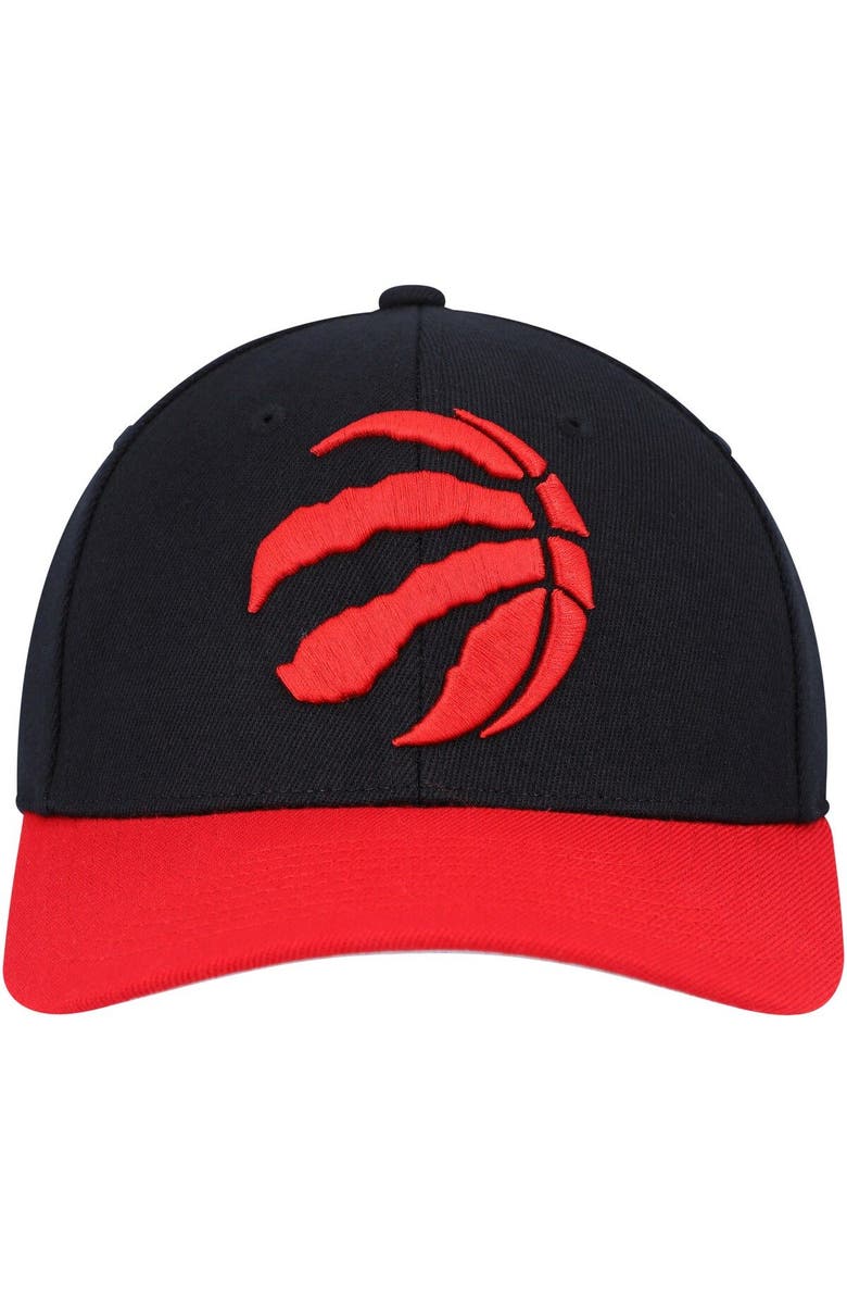 Mitchell & Ness Men's Mitchell & Ness Black/Red Toronto Raptors MVP Team Two-Tone 2.0 Stretch-Snapback Hat, Alternate, color, Black