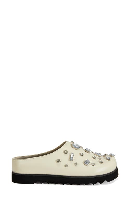 Azalea Wang Voncile Embellished Platform Mule In Bone