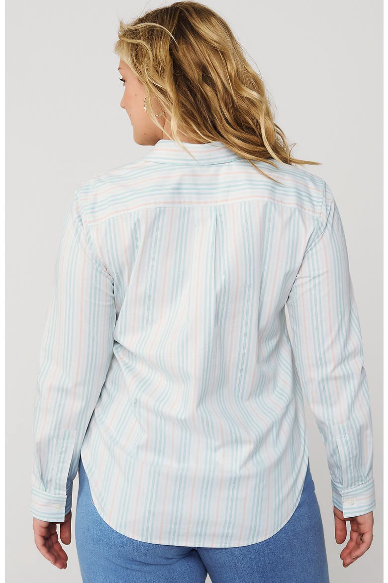 Cooling Button Front Shirt, Alternate, color, Frosted Green Multi Stripe