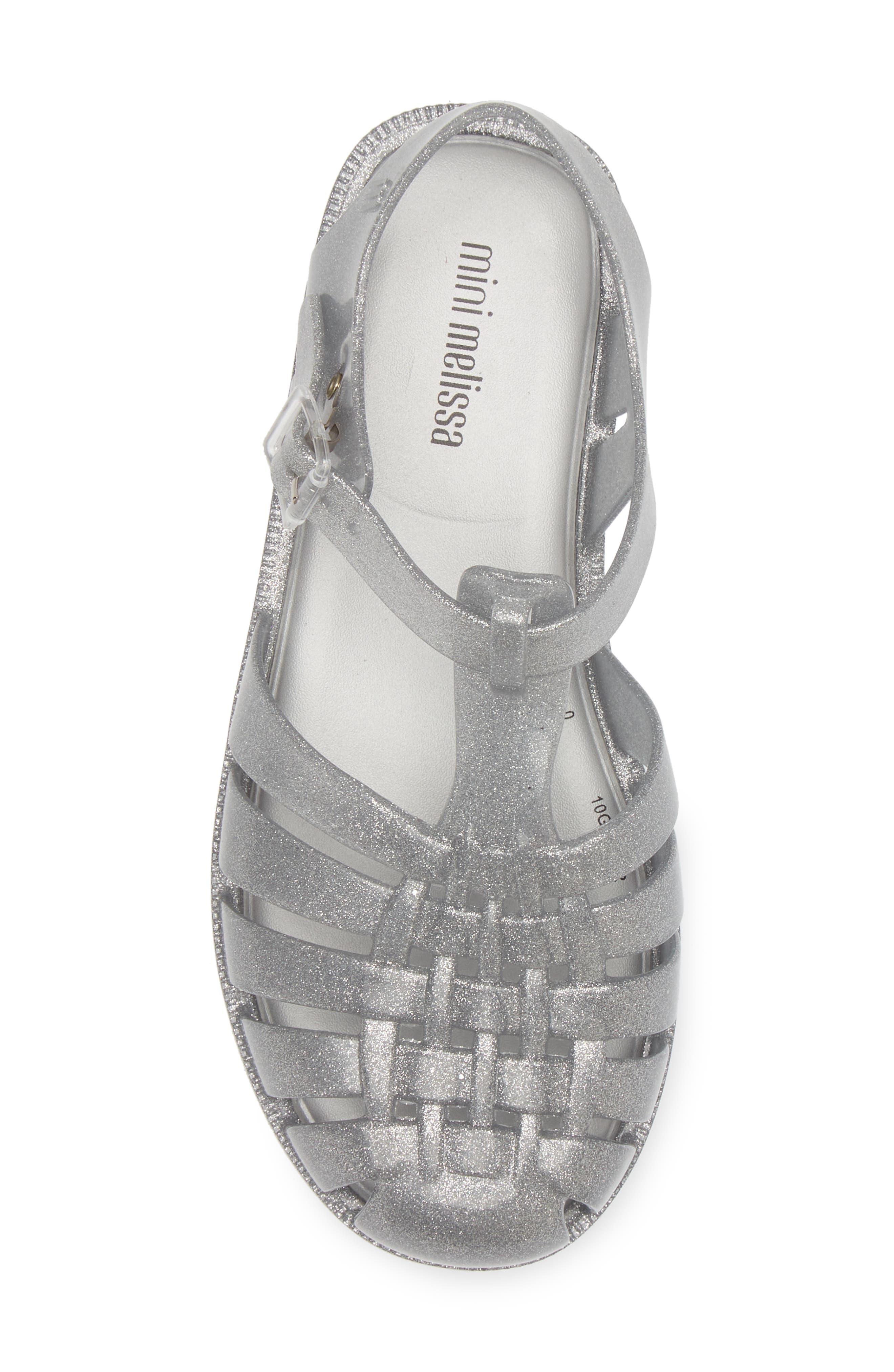 Mini Melissa Kids' Mini Posession Jelly Fisherman Sandal, Alternate, color, Clear Glit