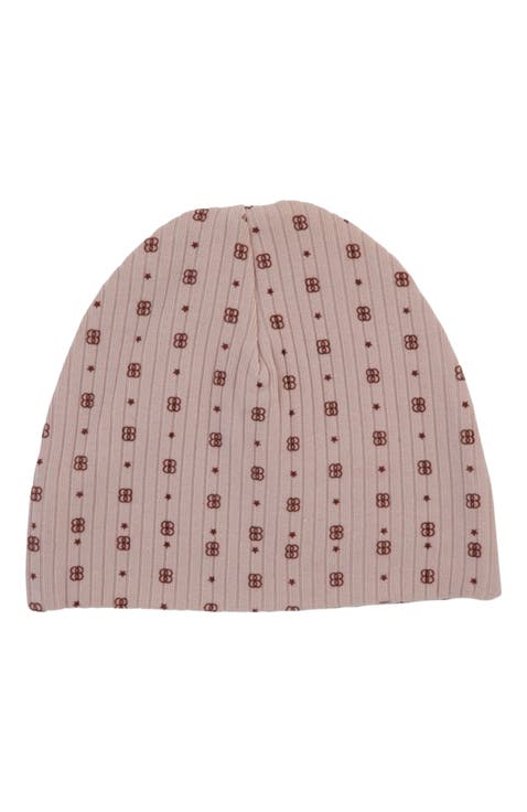 Printed Ribbed Beanie