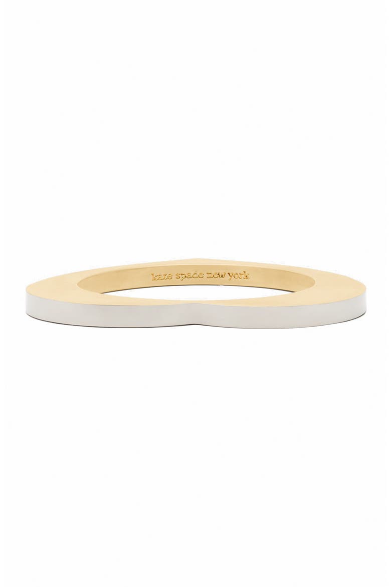 geo pop two tone heart bangle bracelet, Alternate, color, GOLD/ SILVER