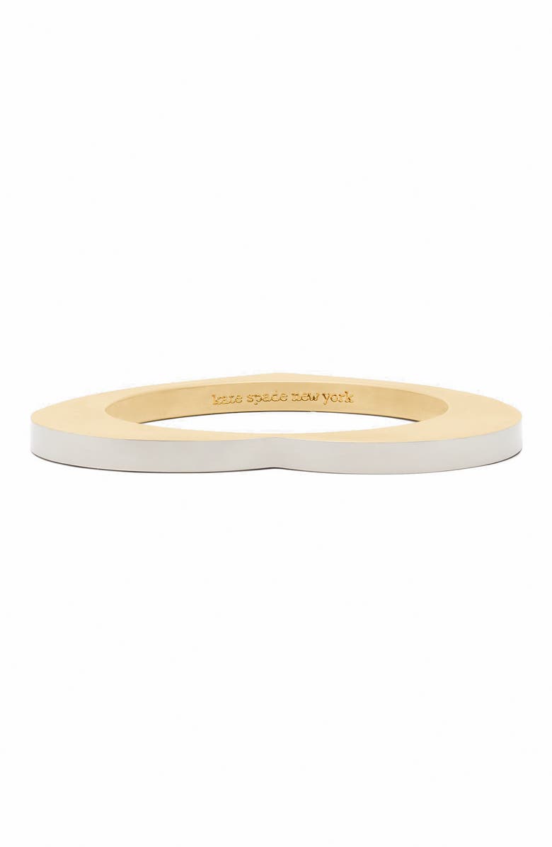 Kate Spade New York geo pop two tone heart bangle bracelet, Alternate, color, Gold/ Silver