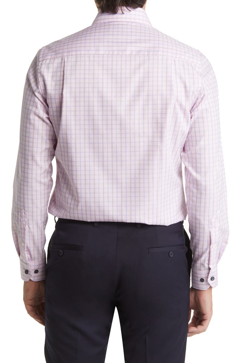Duchamp Tailored Fit Check Dress Shirt, Alternate, color, Pink