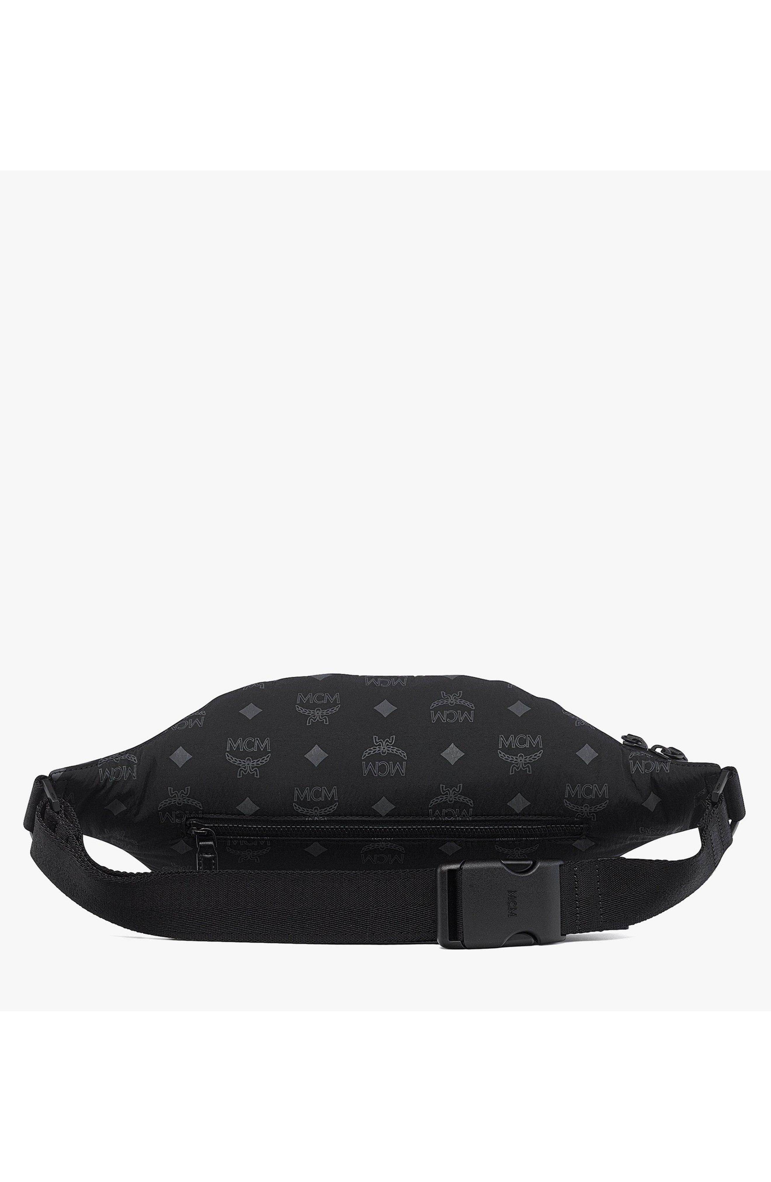 MCM Fursten Belt Bag in Monogram Nylon, Alternate, color, Black