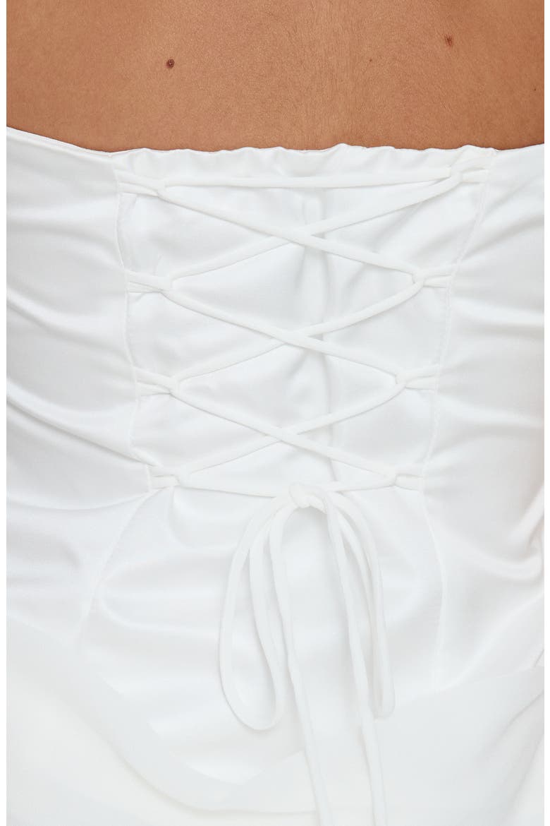 Joslyne Off the Shoulder Corset Minidress, Alternate, color, WHITE