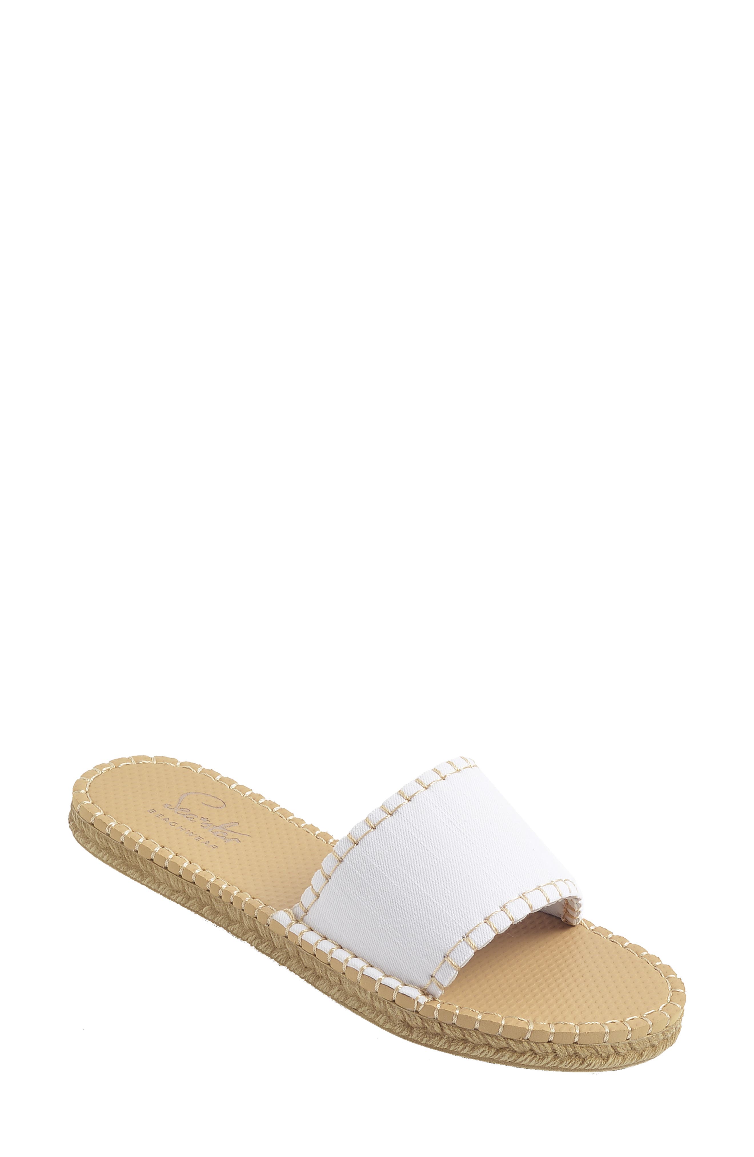 Cabana Slide Water Shoe, Main, color, WHITE DENIM NEOPRENE