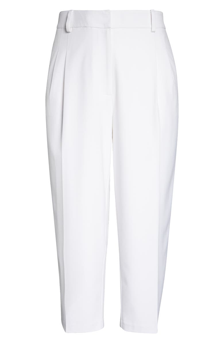 Halogen<sup>®</sup> Pleated Crop Wide Leg Trousers, Alternate, color, Bright White