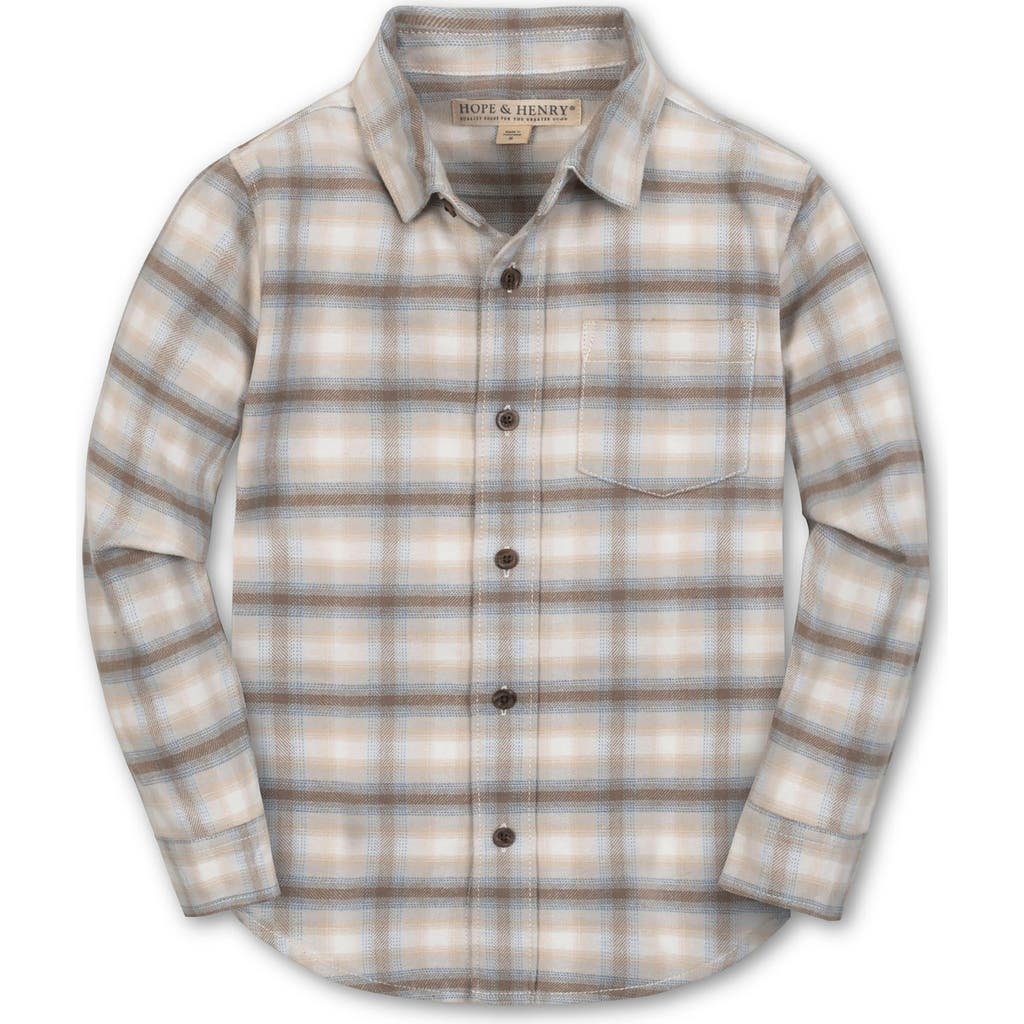 Hope & Henry Boys' Organic Flannel Shirt, Kids In Gray