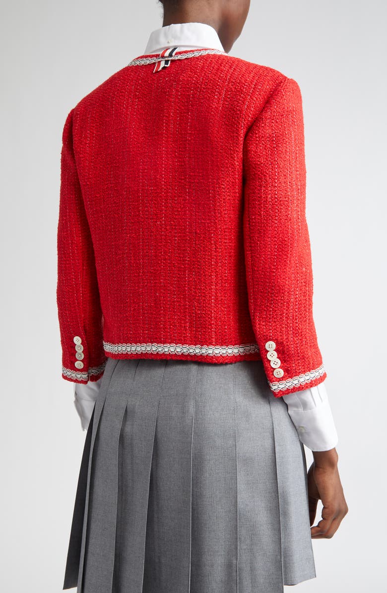 Thom Browne Tweed Crop Jacket, Alternate, color, 