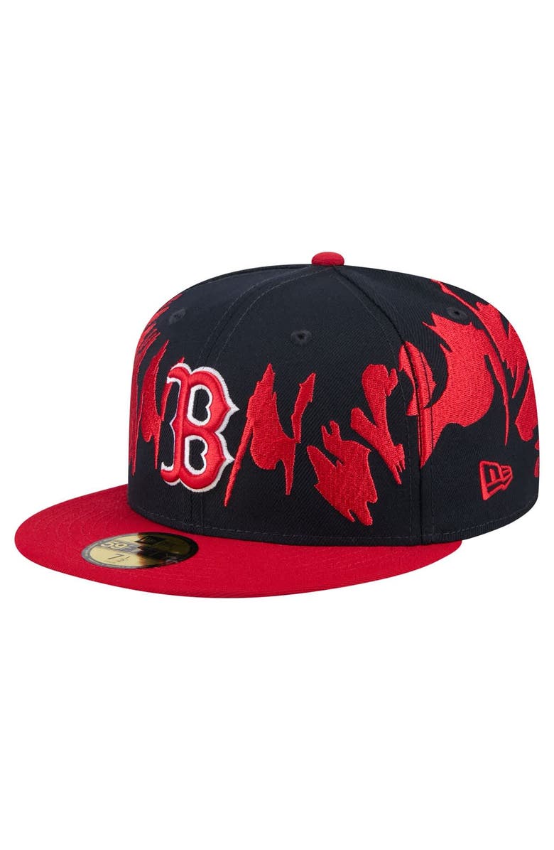 New Era Men's New Era Navy/Red Boston Red Sox Retro Pattern 59FIFTY Fitted Hat, Main, color, Navy