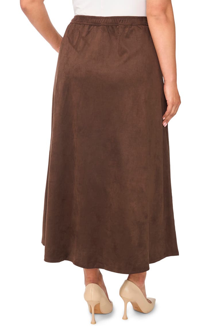 Center Seam Faux Suede Maxi Skirt, Alternate, color, RICH CHOCOLATE