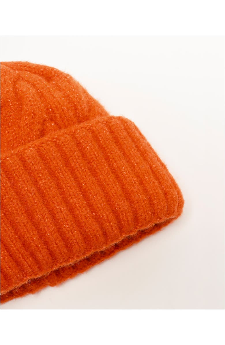 Free People Coast Line Cable Beanie, Alternate, color, Electric Orange