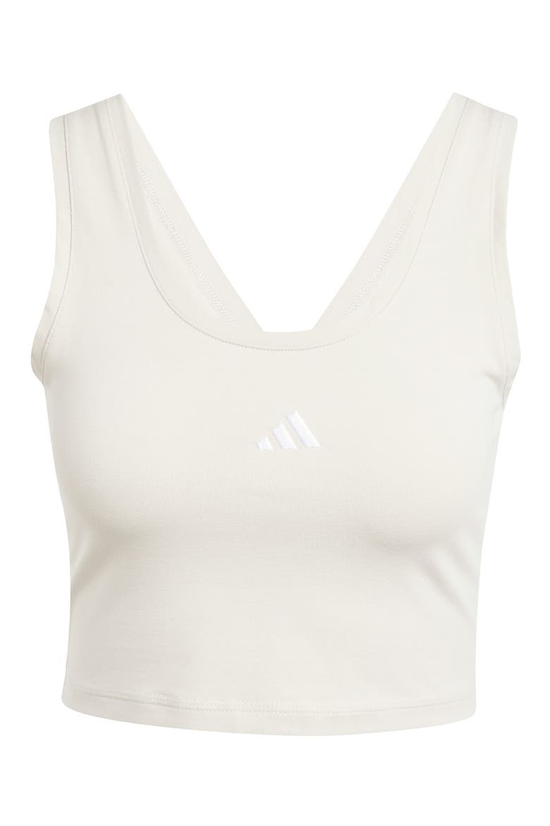 Stretch Cotton Crop Tank, Alternate, color, WONDER ALUMINA/ WHITE