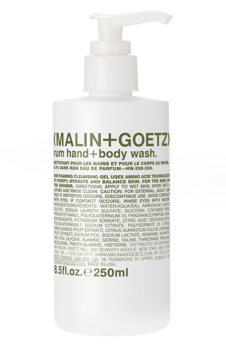 MALIN+GOETZ Rum Hand & Body Wash with Pump, Main, color, 
