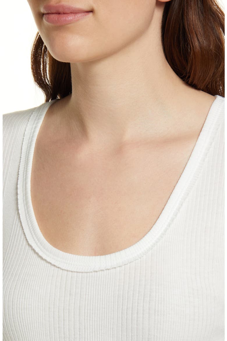 Rib Cap Sleeve T-Shirt, Alternate, color, WHITE
