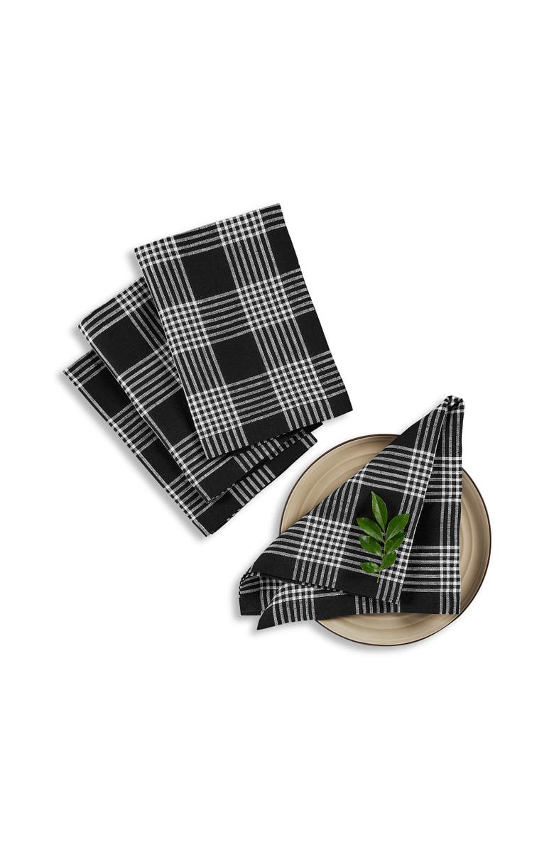 Solino Home Linen Dinner Napkins - Glen Check, 20" x 20", Main, color, 