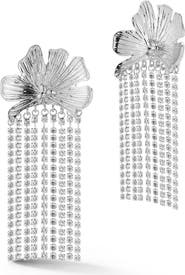CHLOE AND MADISON CZ Flower Drop Earrings
