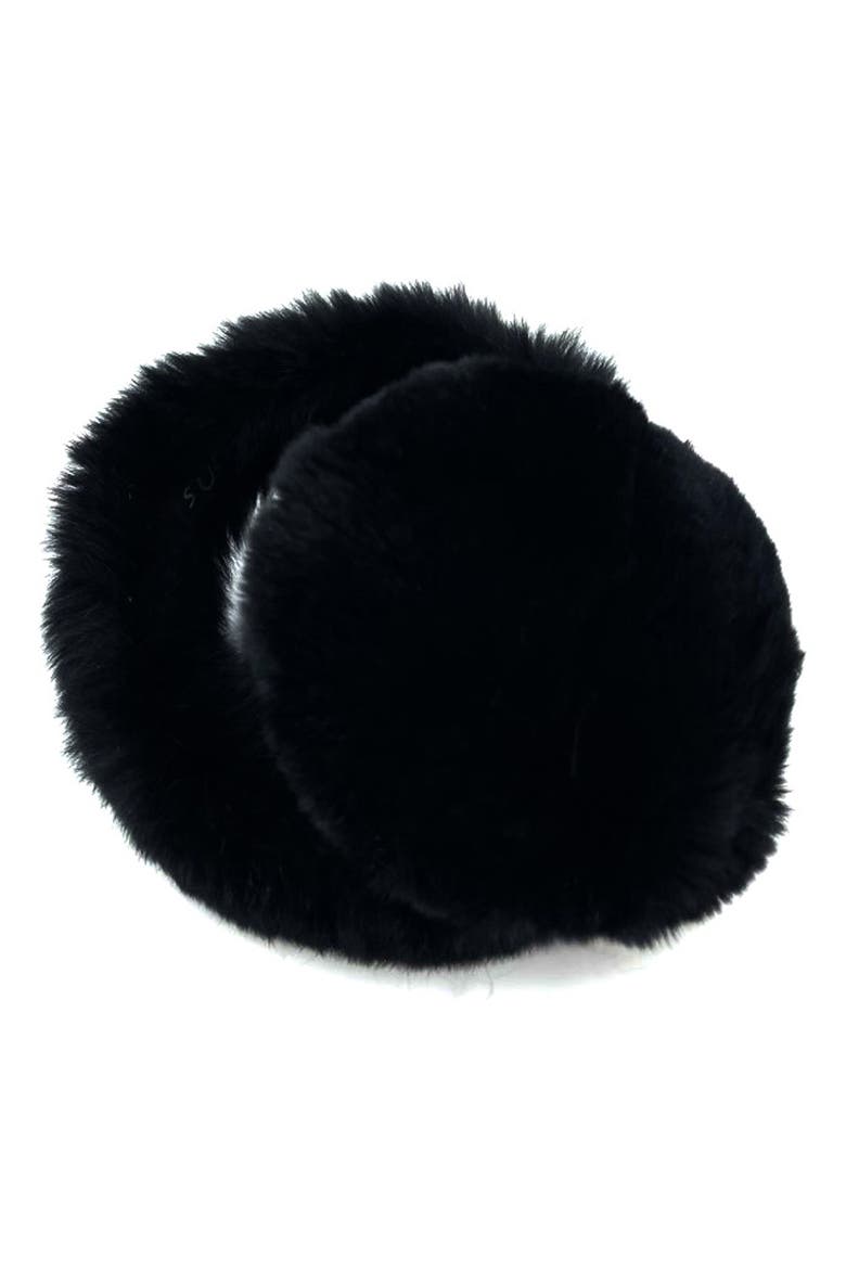 Faux Fur Covered Earmuffs, Main, color, BLACK
