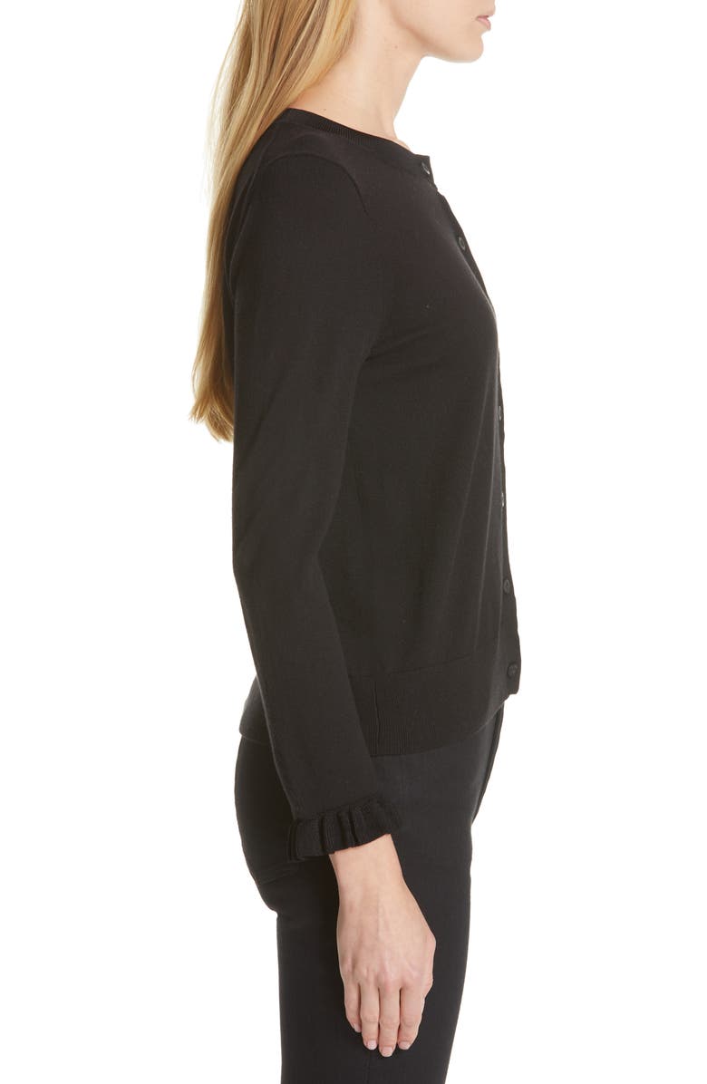 Kate Spade New York ruffle cardigan, Alternate, color, 
