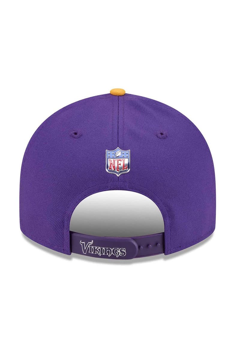 Men's New Era  Purple/Gold Minnesota Vikings 2026 NFL Draft On Stage Pre-Curved 9FIFTY Snapback Hat, Alternate, color, Purple
